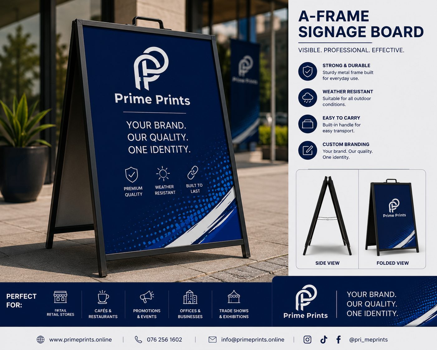A-frame signage board