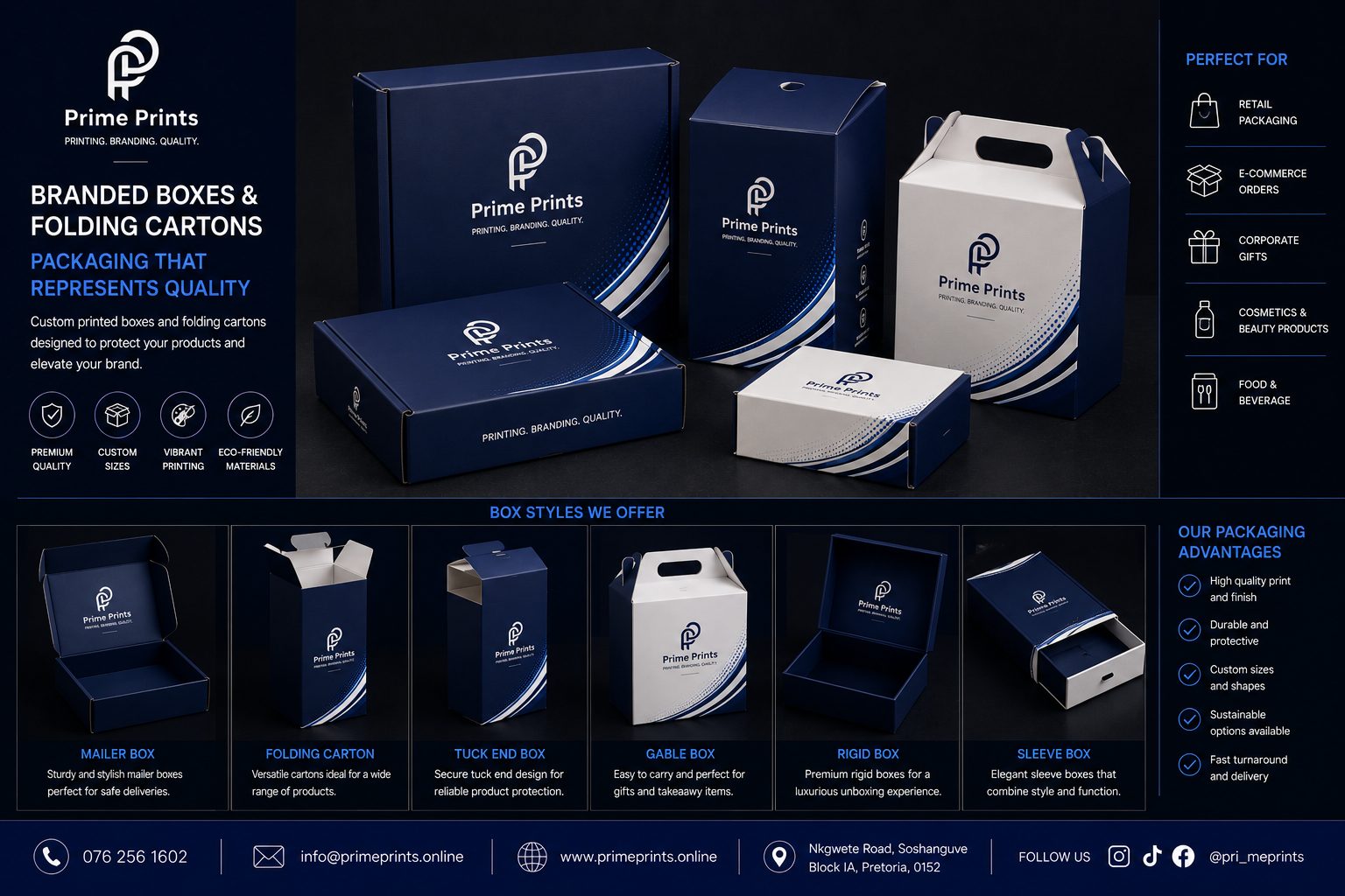 Branded boxes and folding cartons