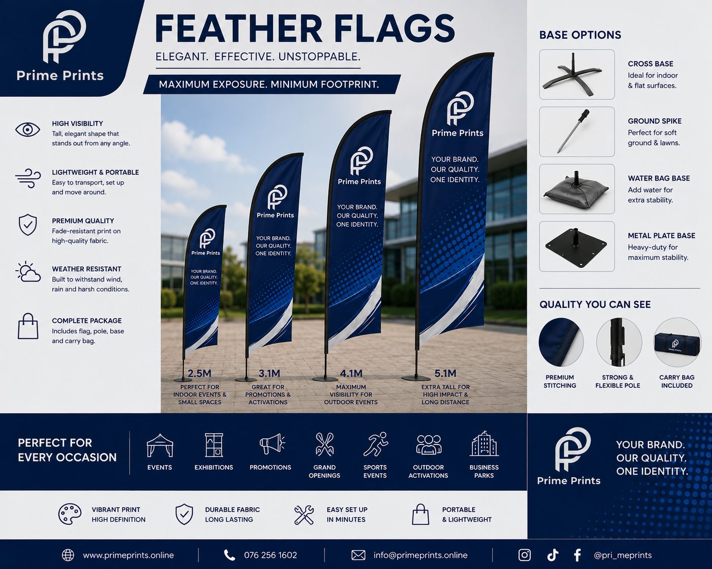 Branded feather flags
