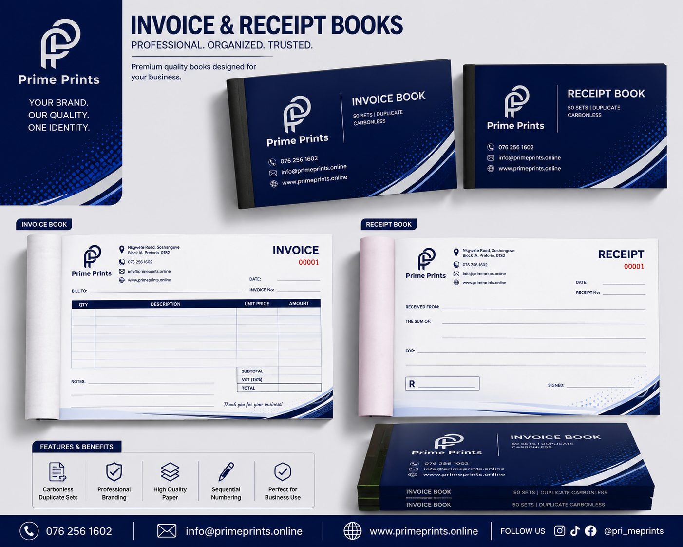 Invoice and receipt books
