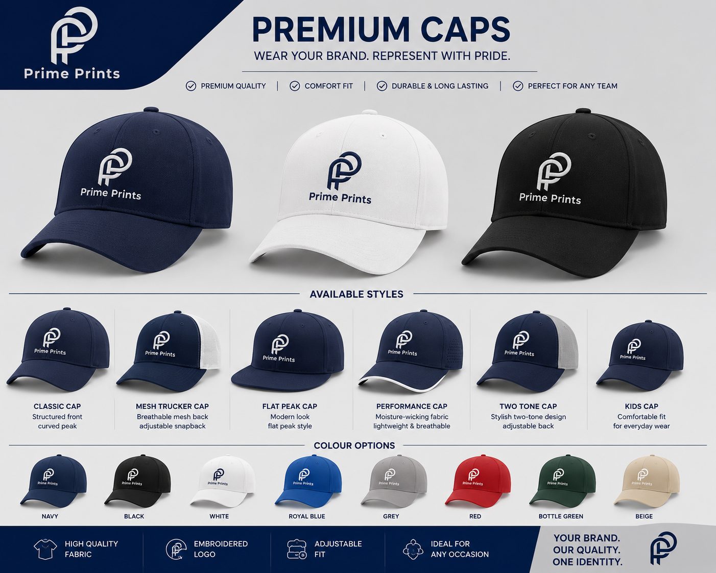 Branded corporate caps