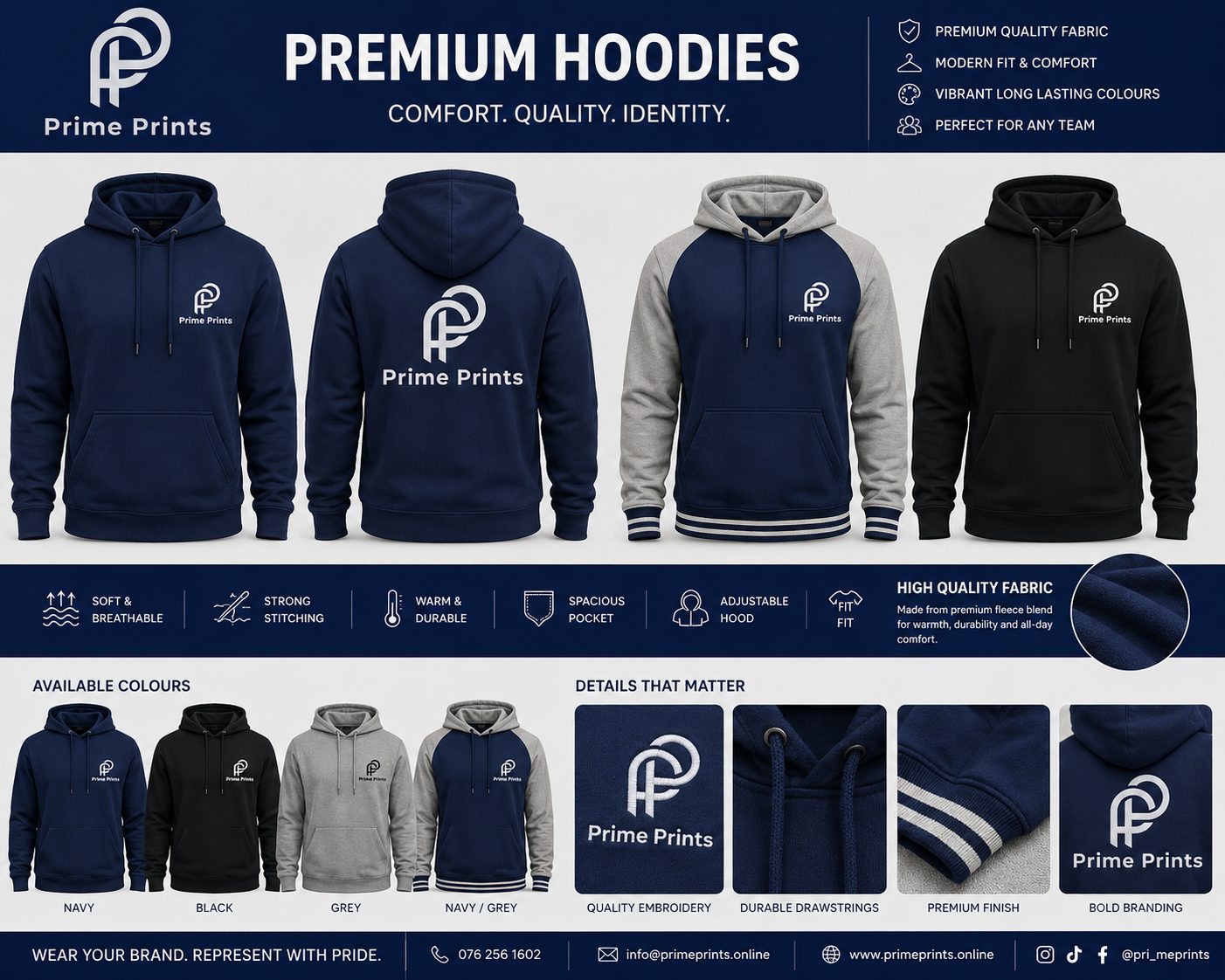 Premium branded hoodies