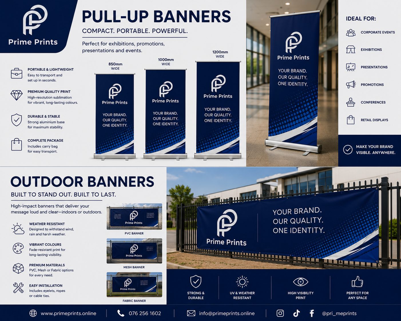 Pull-up and outdoor banners