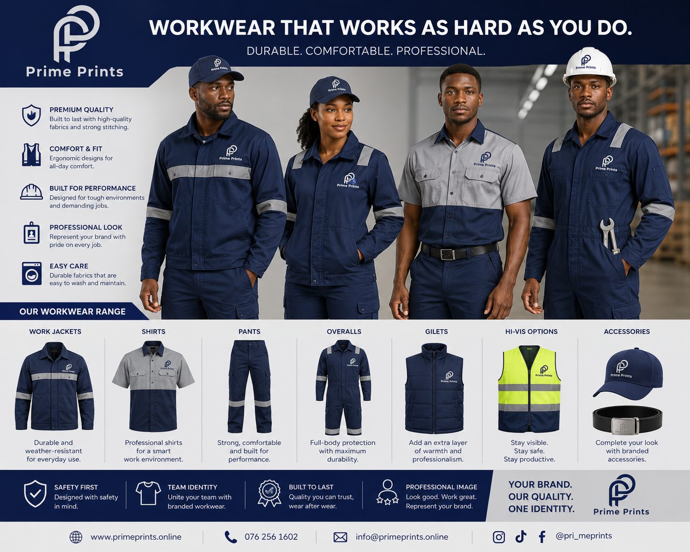 Branded workwear and overalls